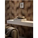 Papel pintado efecto 3D geométrico moderno marrón y cobre ·  792525