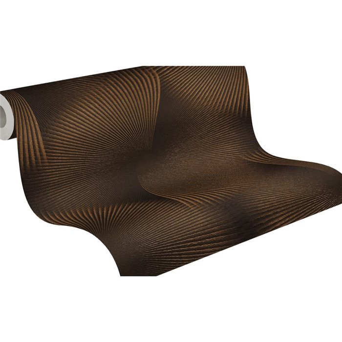 3D Geometric Effect Wallpaper Modern Brown and Copper ·  792525
