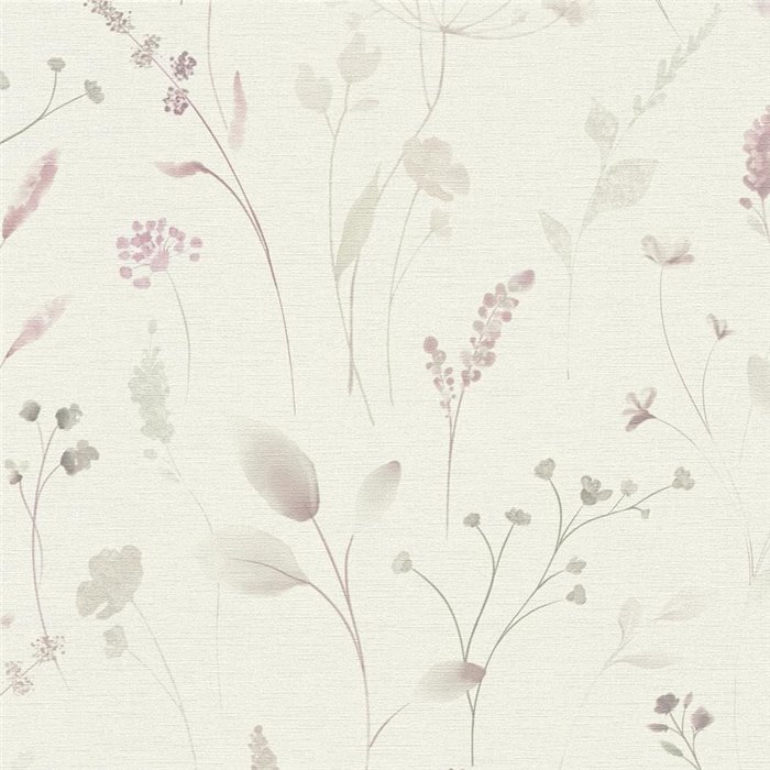 Wildflower Scandinavian wallpaper in white and green ·  792401