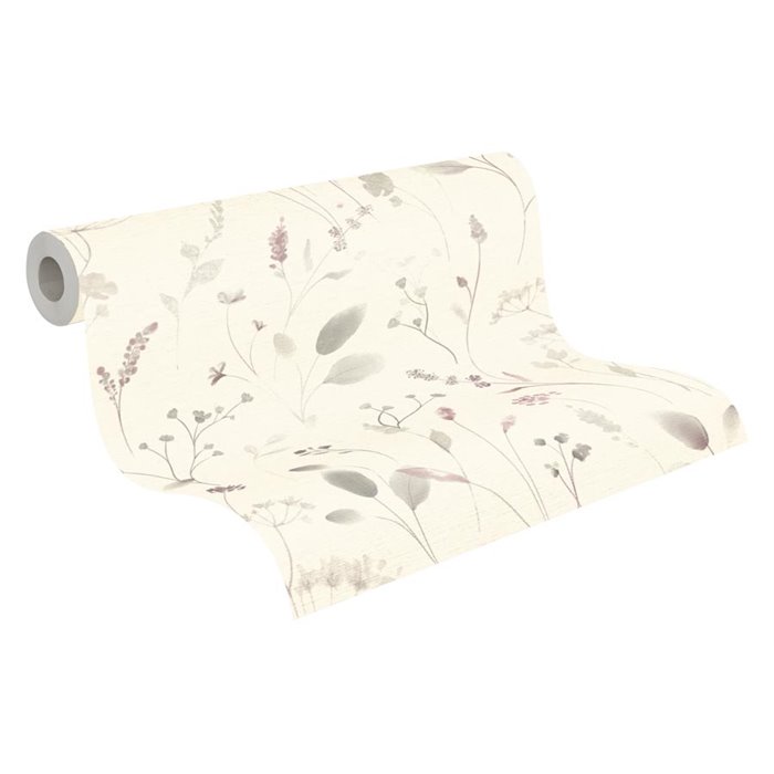 Papel pintado flores silvestres escandinavo blanco y verde ·  792401