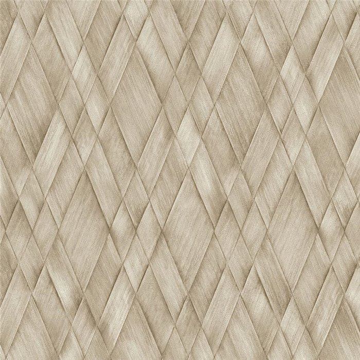 Papier peint à losanges tressés 3D beige et marron ·  793131