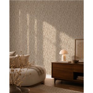 Tapete mit 3D-Rombenflechtmuster in Beige und Braun 2