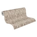 Papier peint à losanges tressés 3D beige et marron ·  793131
