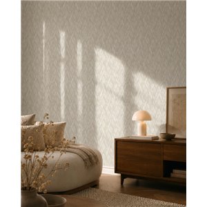 Papel pintado rombos 3D efecto trenzado gris claro y blanco 2