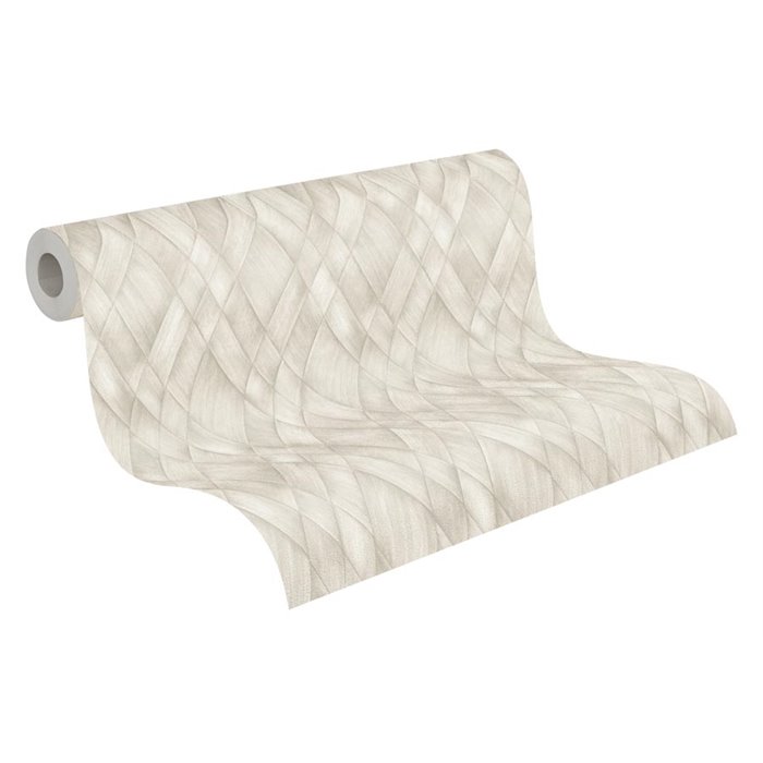 3D diamond pattern wallpaper in light grey and white ·  793132