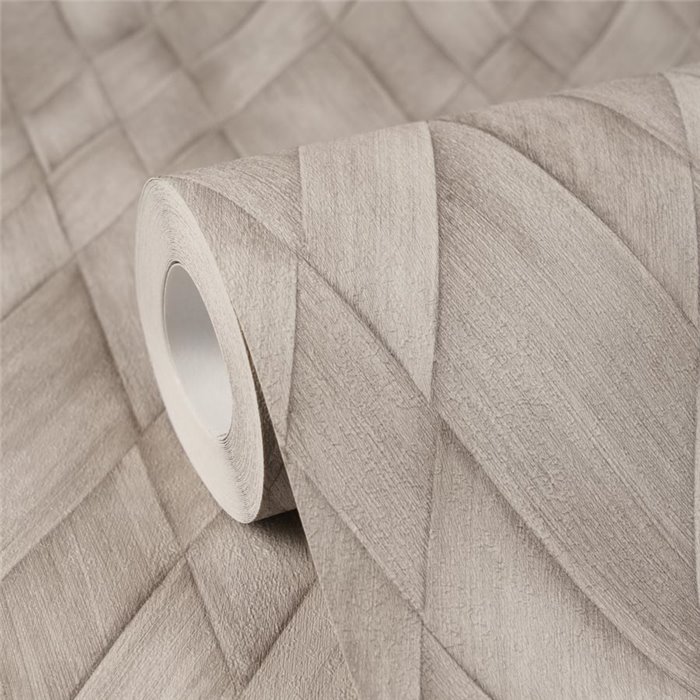 Tapete mit Rauten in Korboptik Braun und Beige ·  793135