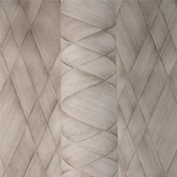 Brown and beige wicker-effect diamond wallpaper ·  793135