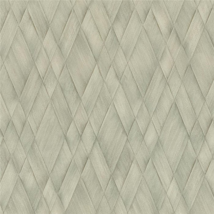 Geflochtene Rauten Tapete in Salbeigrün und Beige ·  793136