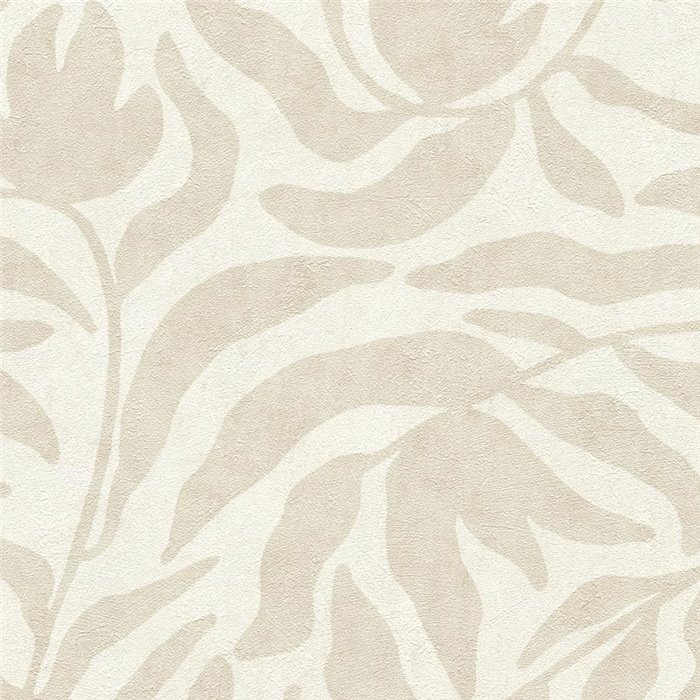 Tapete organische Blätter Japandi beige und cremeweiß ·  793141