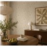 Papel pintado hojas orgánicas Japandi beige y blanco crema ·  793141