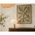 Tapete organische Blätter Japandi beige und cremeweiß ·  793141