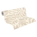 Papel pintado hojas orgánicas Japandi beige y blanco crema ·  793141