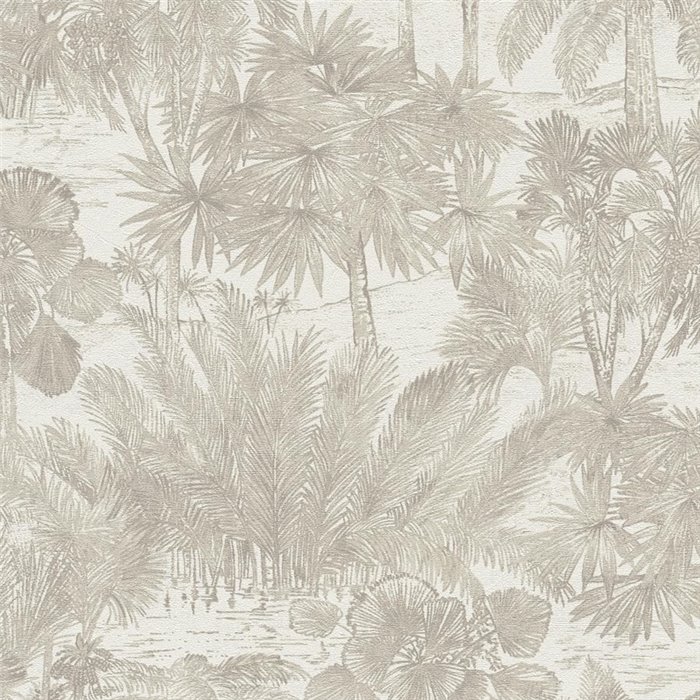 Tapete tropische Palmen beige und braun ·  793172
