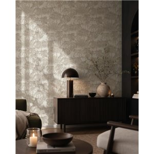 Tapete tropische Palmen beige und braun 2