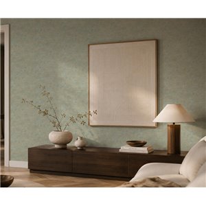 Tapete mit Betoneffekt in Grün und Beige 2