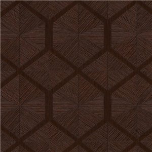 Papel pintado hexágonos geométricos marrón y beige