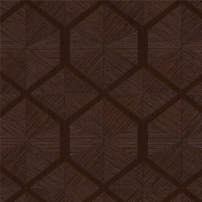 Hexagonal geometric wallpaper in brown and beige ·  793191
