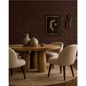 Papier peint hexagones géométriques marron et beige 2
