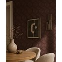 Papel pintado hexágonos geométricos marrón y beige ·  793191