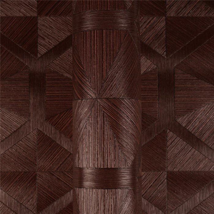 Papel pintado hexágonos geométricos marrón y beige ·  793191
