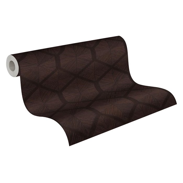 Tapete mit geometrischen Hexagonen in Braun und Beige ·  793191