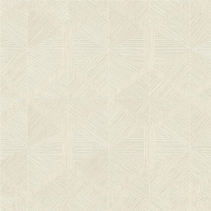 Geometrische Tapete mit Hexagonen in Creme und Weiß ·  793192