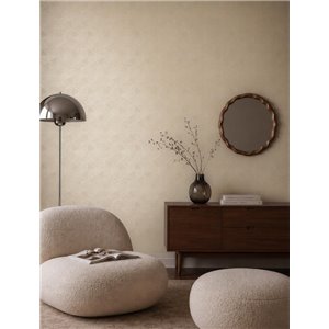 Geometrische Tapete mit Hexagonen in Creme und Weiß 2