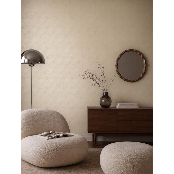 Geometrische Tapete mit Hexagonen in Creme und Weiß ·  793192