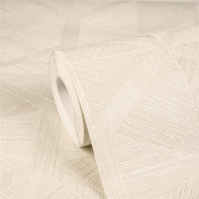 Geometrische Tapete mit Hexagonen in Creme und Weiß ·  793192