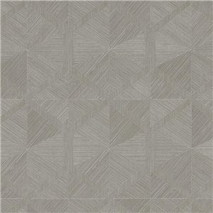 Papel pintado rombos geométricos gris metalizado