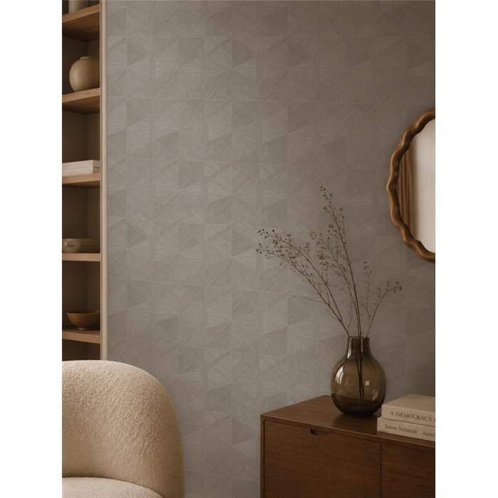 Tapete mit geometrischen Rauten grau metallisch ·  793194