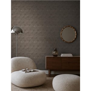 3D geometrische Tapete grau und braun 2