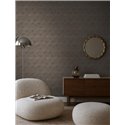 Papel pintado geométrico 3D gris oscuro y marrón ·  793196