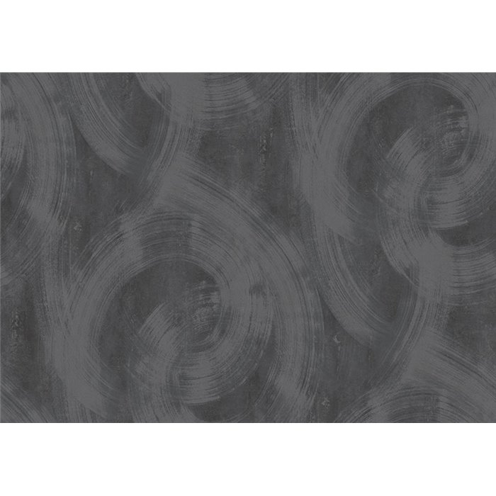Charcoal abstract wall mural with circular brushstrokes · Khroma Poémas DG4CHA1051-1054