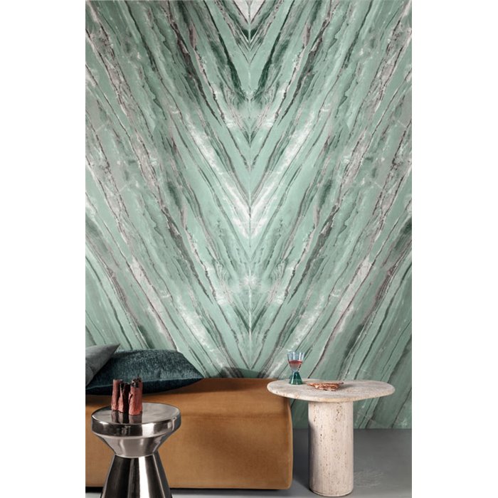 Wandbild mit grünem Marmor im Chevron-Muster · Khroma Caldera DGCAL2071-2072