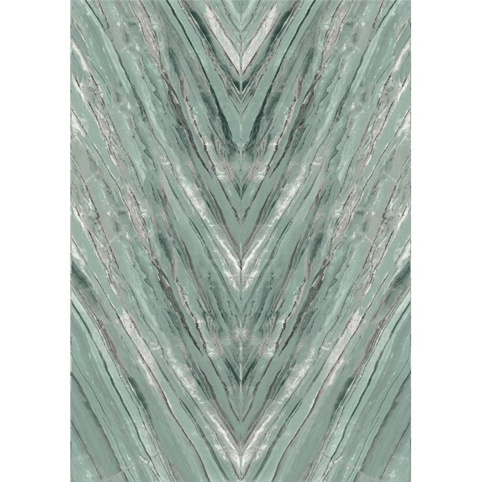 Green marble chevron wall mural with veining · Khroma Caldera DGCAL2071-2072