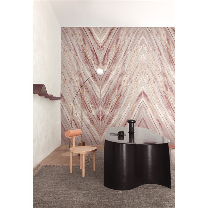 Pink marble chevron wall mural · Khroma Caldera DGCAL2081-2082