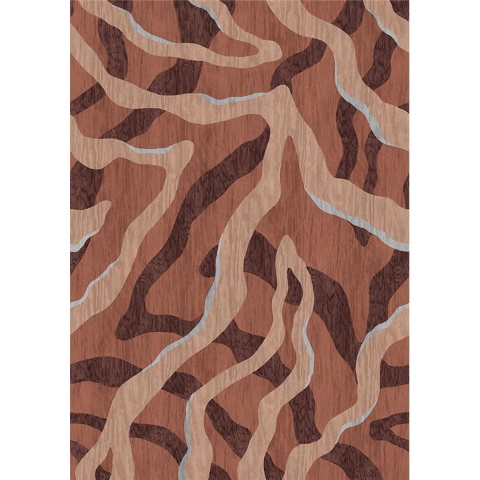 Mural de pared abstracto con vetas ondulantes · Khroma Caldera DGCAL4031-4032