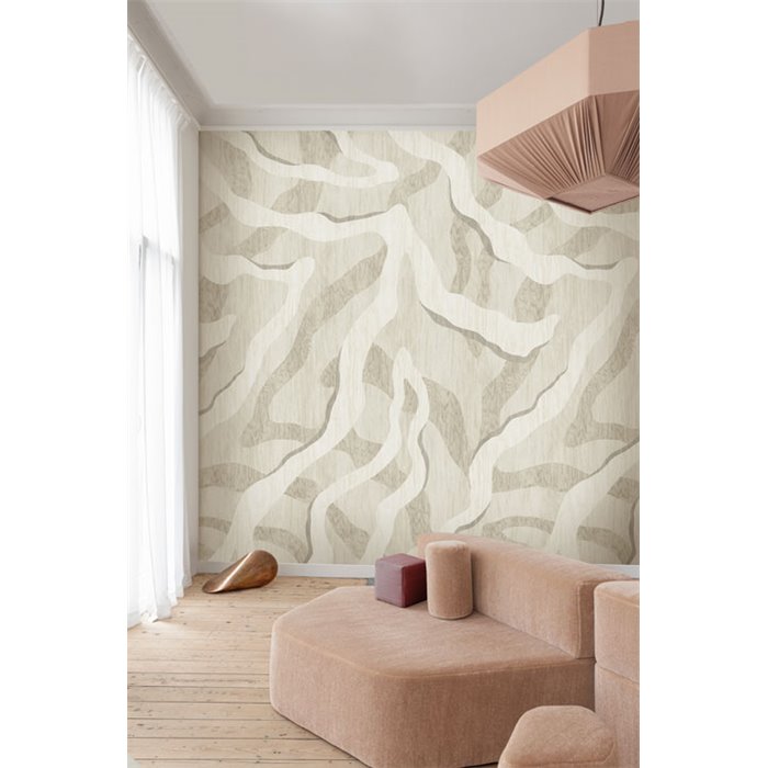 Abstract wall mural with flowing stone tones · Khroma Caldera DGCAL4051-4052