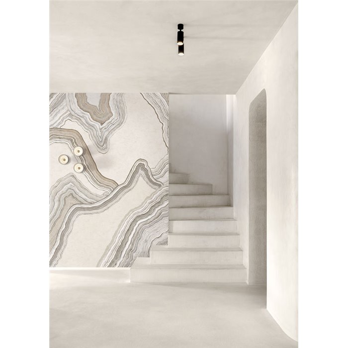 Mural de pared abstracto con líneas topográficas · Khroma Erosion DGERO1021-1023