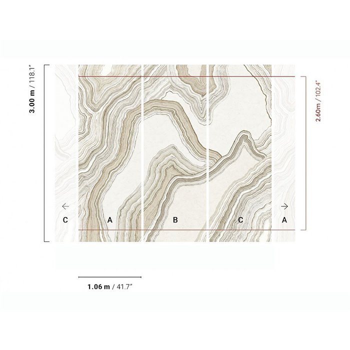 Abstract topographic line wall mural · Khroma Erosion DGERO1021-1023
