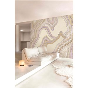 Mural panoramique abstrait aux strates géologiques 2