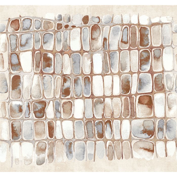 Mural panoramique abstrait façon mosaïque aquarellée · Khroma Erosion DGERO2011-2013