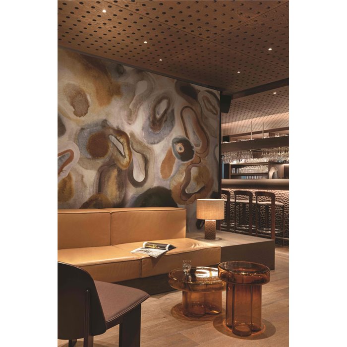 Abstract wall mural with rust mineral forms · Khroma Erosion DGERO3011-3014