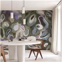 Abstract mineral forms wall mural in aqua tones · Khroma Erosion DGERO3041-3044
