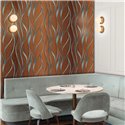 Mural de pared abstracto de ondas cobrizas y azuladas · Khroma Ray DGRAY101