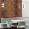 Abstract wall mural with copper and blue waves · Khroma Ray DGRAY101