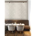 Soft greige vertical wave wall mural · Khroma Ray DGRAY102