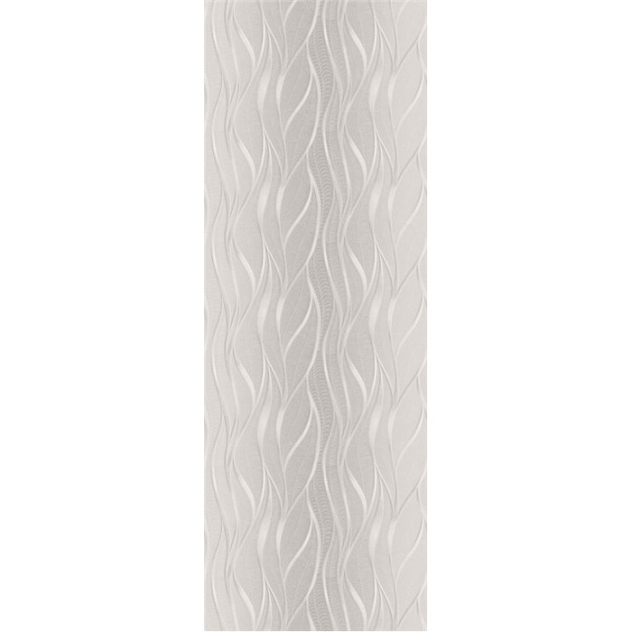 Soft greige vertical wave wall mural · Khroma Ray DGRAY102
