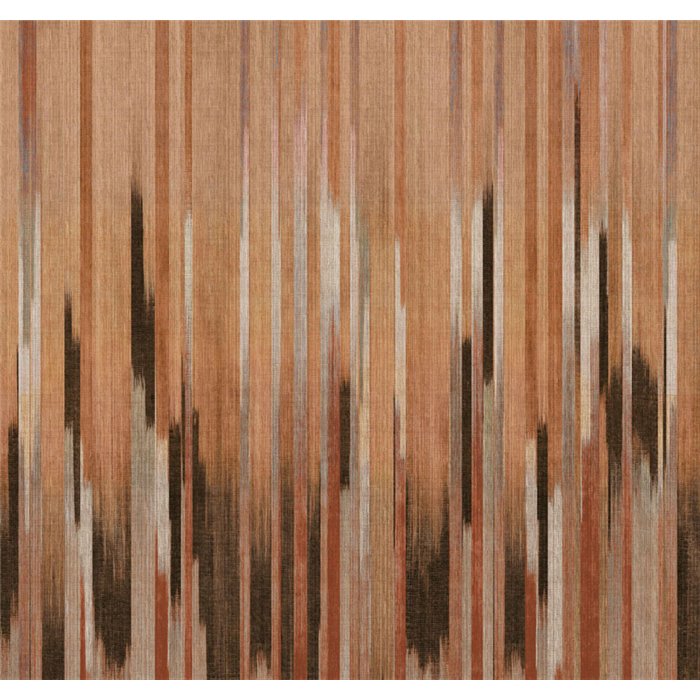 Abstract mocha wall mural with vertical streaks · Khroma Serica DGRIC1011-1013